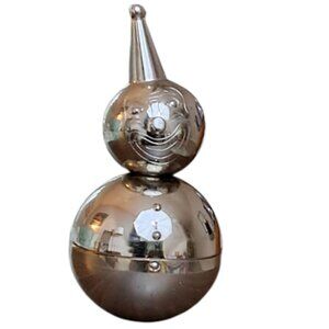 Vintage Raimond Clown Coin Bank Weighted Chrome Roly Poly Piggy Bank